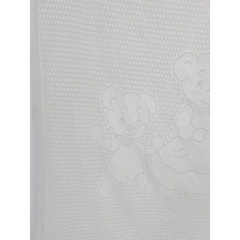 Vintage Three Bears Cotton Lace Baby Blanket 39